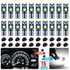 20Pcs Car Dashboard Instrument Panel Lamp Bulb 12V Canbus T5 58 74 286 W1.2W 3030 LED 3SMD Wedge LED Light