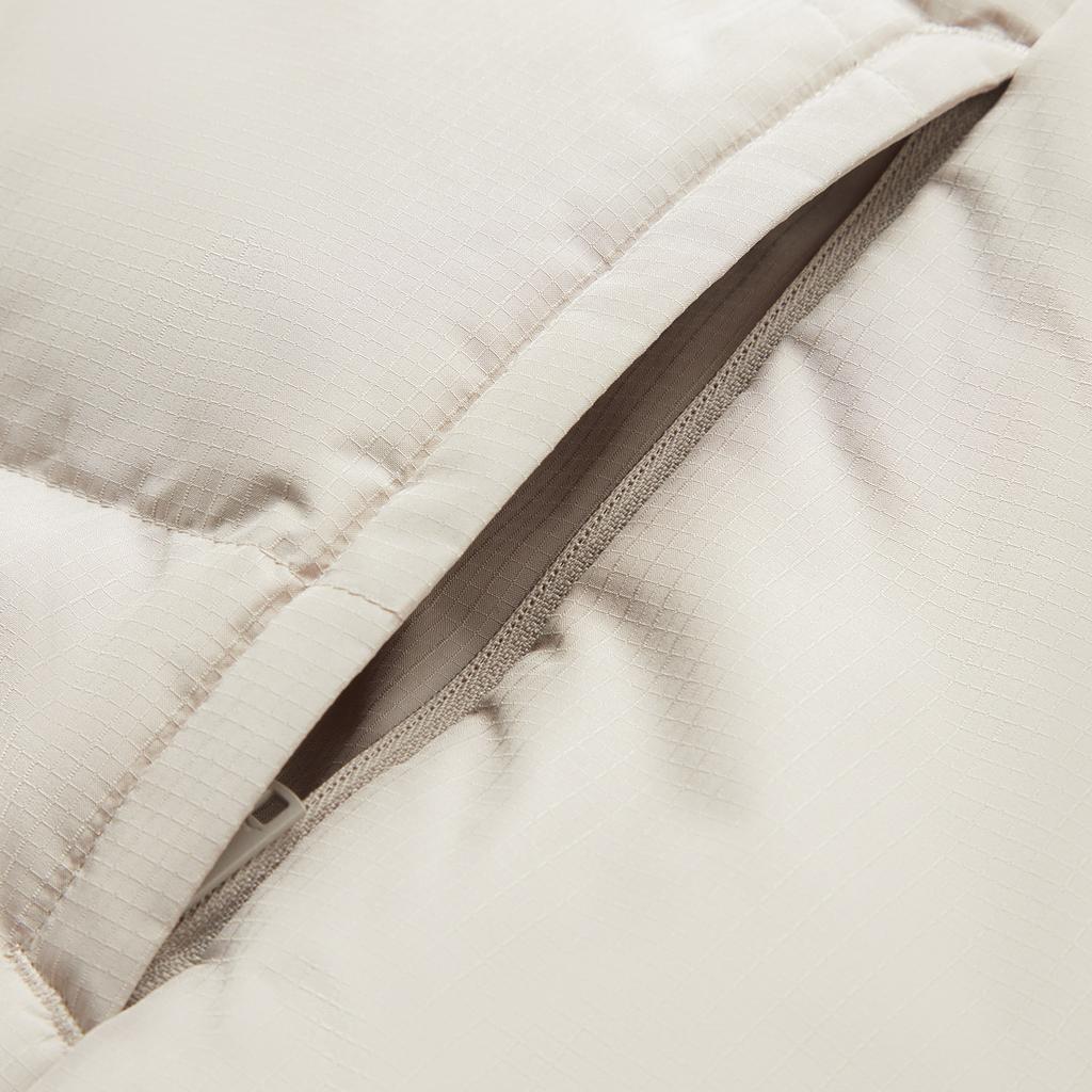 Li Ning Fitness Series Water-Resistant Infrared Thermal Casual Hooded Short Zipper Down Jacket Men Outerwear Dusty-Gray AYMV767-3