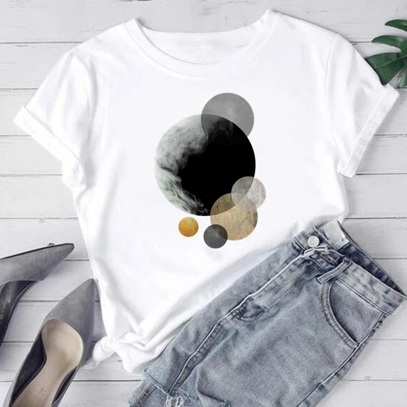 (Asian Size) Women Print Tee Beach Trend Sweet 90s Cute Top Fashion T Shirt Woman Female Clothing Short Sleeve Graphic T-shirts
