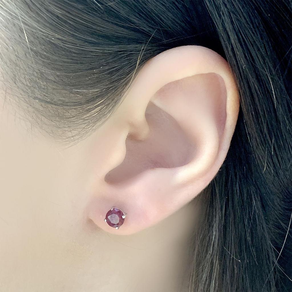 Silver Earrings with Natural Ruby 1.345ct (2007012)