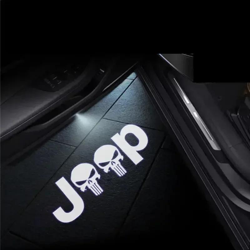 LED Car Door Badge Lights Projector Courtesy Shadow For JEEP Wrangler JK JL TJ Renegade Grand Cherokee NXJPT1