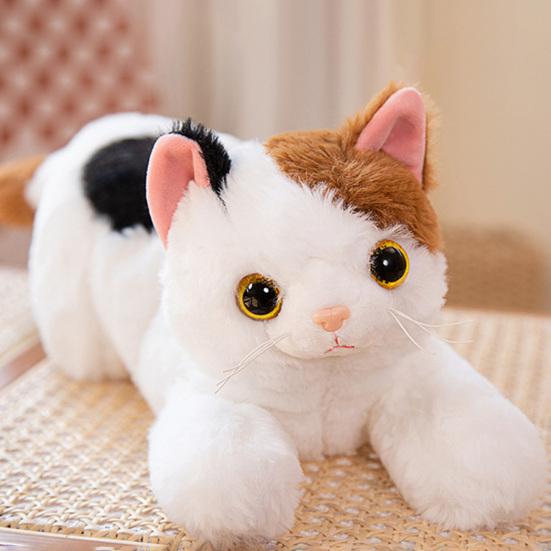 Имитация куклы-кошки, 3D глаза, склонная осанка, кукла-котенок, мягкие пушистые плюшевые игрушки-компаньон, подушка для сна, чучело куклы, орнамент, плюшевая игрушка, подарок на день рождения