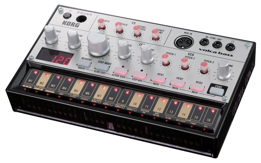 KORG Volca Bass Analog Bass Machine with 16-Step Sequencer, Built-in Speaker, Headphone Compatible, and Compact Design for Use Anywhere