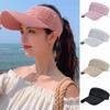 Women Large Brim Elastic Baseball Cap Sun Hat Empty Top Hat Sports Visors