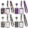 Flower Working Cards Holder Necklace Strap Retractable Badge Card Case  Card Protector