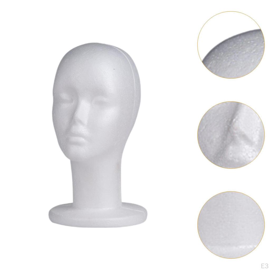 Foam Head Model Hairpieces Display Holder Hat Stand Wig for Mall