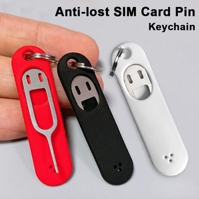 Силиконовый чехол для SIM-карты, брелок для ключей, лоток для ID-карты, булавки, анти-потерянные брелки, игла для удаления из нержавеющей стали, наперсток