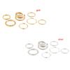 7pcs/Set Punk Retro Hollow Round Women Rings Set Finger Ring Opening Alloy
