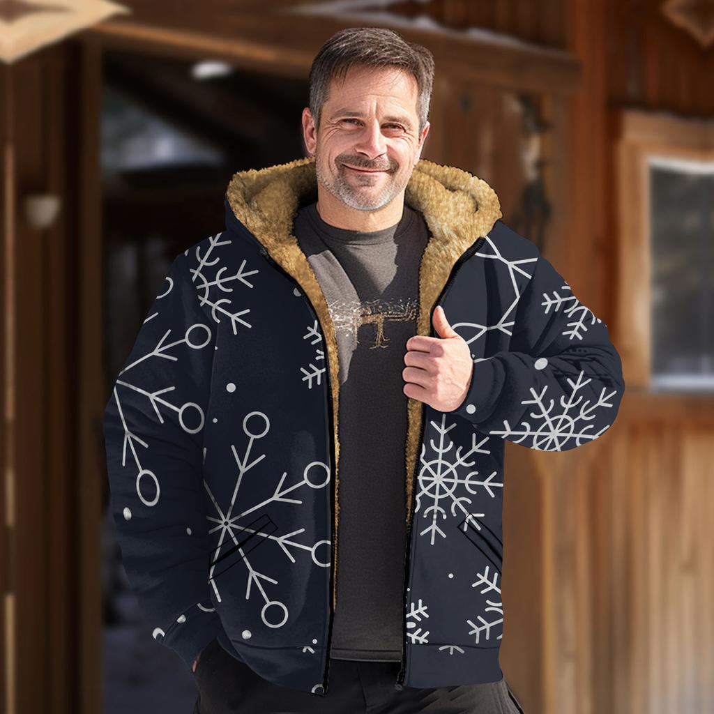 Мужская куртка с рождественским принтом, мужская весенняя повседневная куртка с капюшоном на молнии