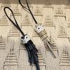 Owl Tassel Lanyard: Genuine Leather Hand-Stitched Bag Charm Pendant with Cute Accessories.
