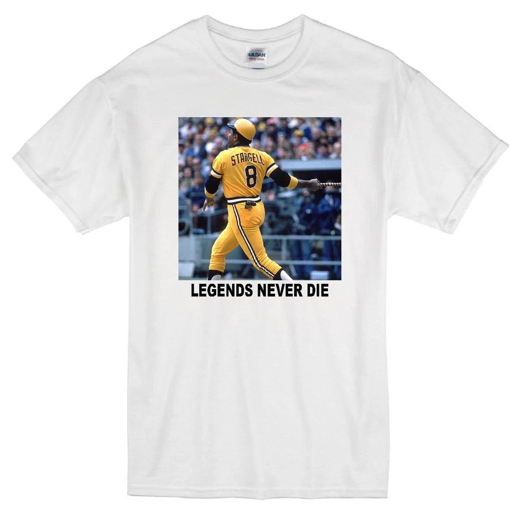 WILLIE STARGELL "LEGENDS NEVER DIE" PITTSBURGH PIRATES POPS JERSEY WHITE T-shirt