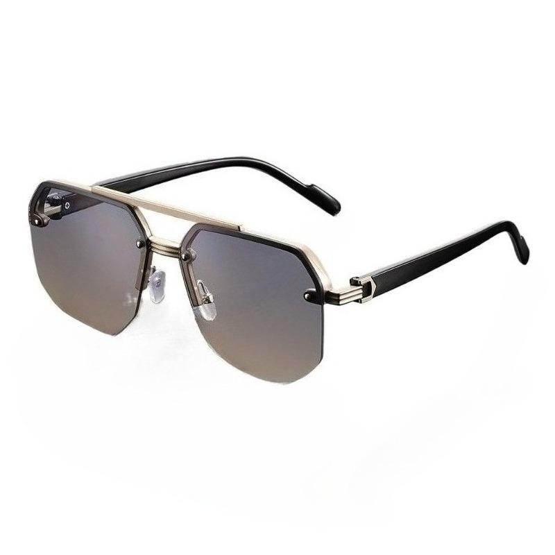 Пара мужских металлических и для различных случаев. Винтажные очки с двойной переносицей, классические, элегантные, повседневные, модные.