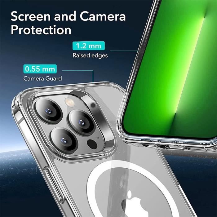 Coque - E.F.CONNECTION - pour iPhone 14 Pro Max - Anneau Magnétique - Transparent - 2 Verres Trempés