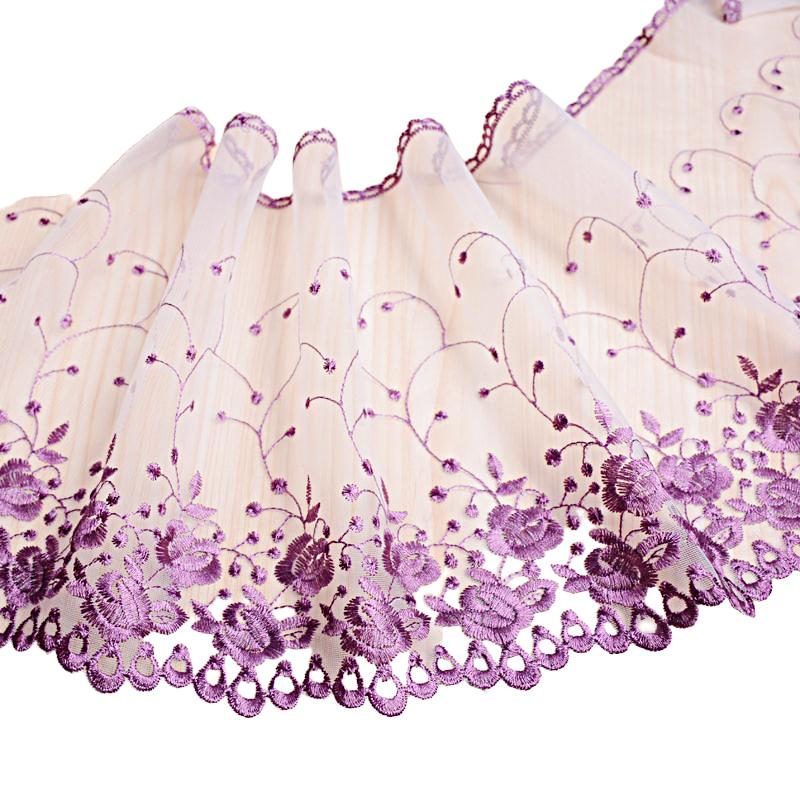 25 см вышитое кружево изысканная юбка для штор своими руками сетчатая марля 15 ярдов розовые цветы листья для бахромы шторы отделка декор