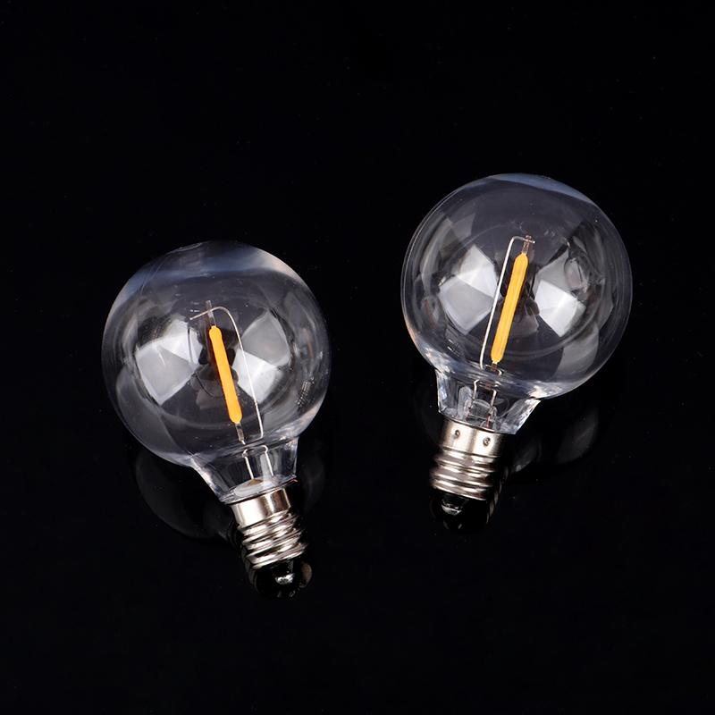G40 лампочки E12 3 В 120 В 220 В 1 Вт стеклянные шарообразные лампочки гирлянда для внутреннего и наружного использования патио домашний садовый декор теплый белый цвет