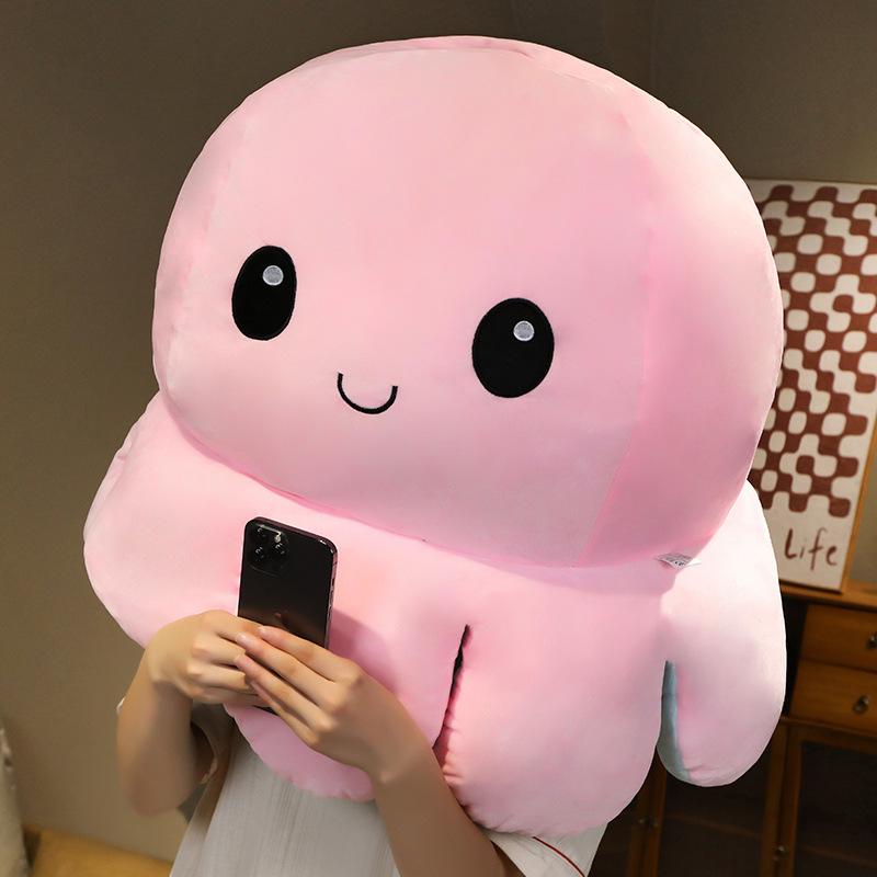 Огромный перевертыш-осьминог, декоративная подушка-осьминог, плюшевая игрушка-кукла осьминог двухсторонний осьминог кукла девочка