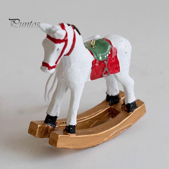 Рождественский кулон в стиле ретро, ​​милый цветной 3D мультяшный лошадка-качалка, подвесное украшение из смолы для рождественской елки, рождественское украшение для дома и праздника