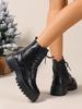 Модные женские осенне-зимние ботинки нового стиля, устойчивые к холоду, толстые, на модной толстой подошве, простые, удобные, износостойкие короткие ботинки