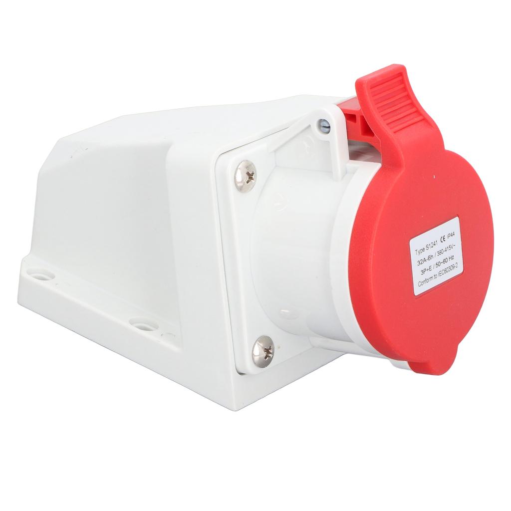 Промышленный разъем электрический 4-контактный 32А 3P+E IP44 водонепроницаемый пыленепроницаемый 380-415В розетка для поверхностного монтажа