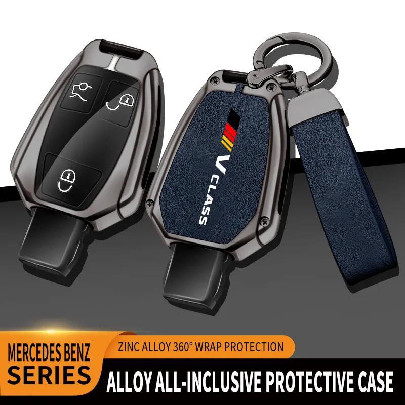 Car TPU Zinc Alloy Key Case Bag For Mercedes Benz V Class Logo Car Key Chain Car Metal Key Shell Interior Decoration Accessories o8