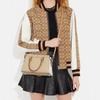 Coach Darcie Color Block Zip Closure Pebble Leather Tote Bag Women handbags Beige CH289-SVVFQ