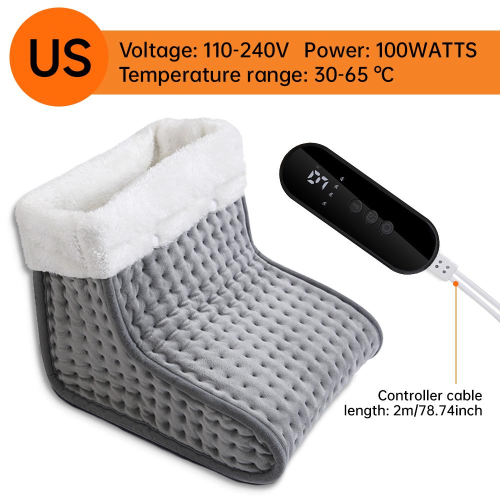 Electric Foot Heater 4 Modes Timing Heating Control Setting Washable Heated Thermal Foot Warmer Massager  Foot Care Pad Cushion