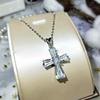 Zircon Cross 925 Sterling Silver Charm Pendent Necklace For Women Collar Accessories Minimalist Party Jewelry Wedding Gift