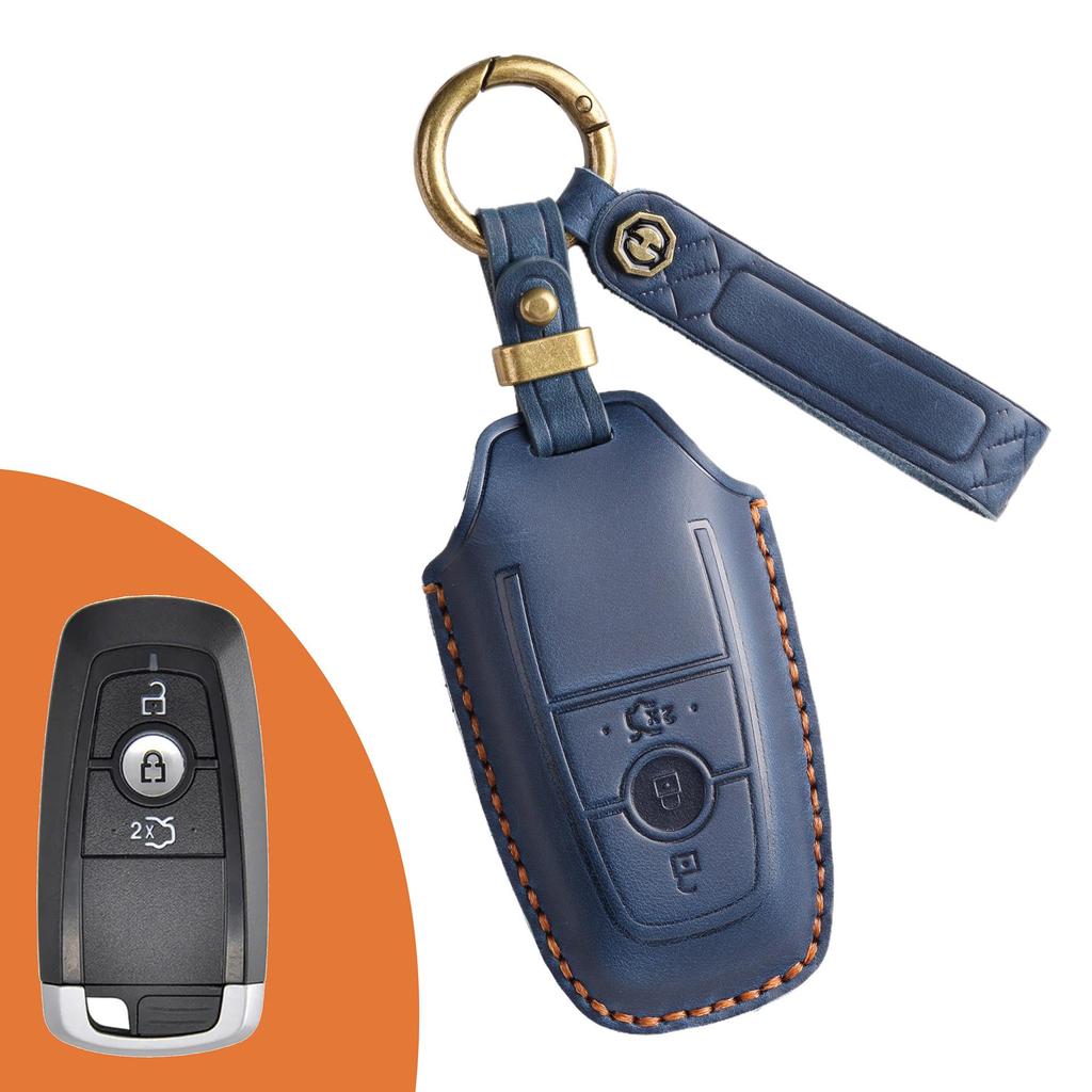 Кожаный чехол для ключа в стиле ретро ручной работы для Ford Focus/Mondeo