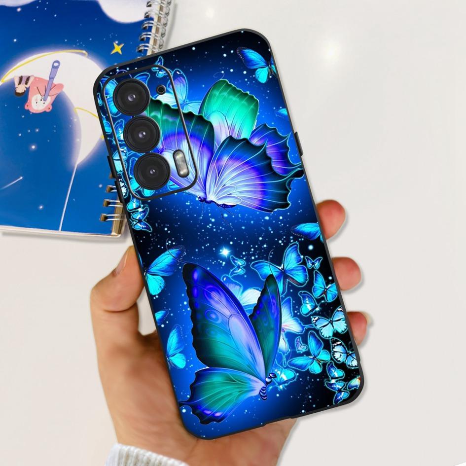 Силиконовый чехол Moto Edge 20 для телефона Motorola Edge 20 5G, чехол с милыми кошками и бабочкой, защитный бампер для Moto Edge20 XT2143-1 Funda