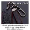 Кожаный чехол-держатель для ключа автомобиля для Tucson Sonata Santa Fe Creta ix25 ix35 i10 i20 Verna Solaris Mistra Elantra Accent