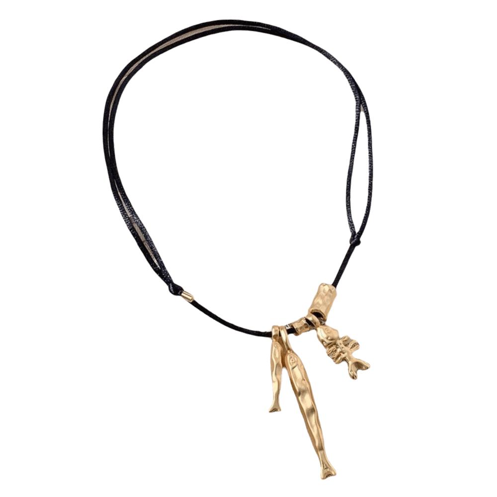 Long Fish Pendant Necklace Vintage Sweater Chain Fashionable Bone Pendant Choker  Gift