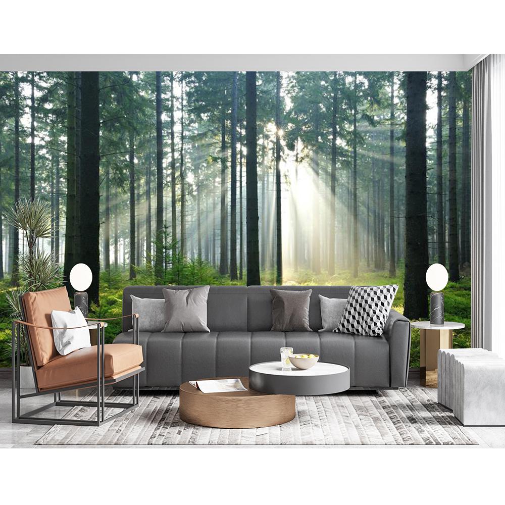 3d обои с лесом, современный лес, дерево, настенная роспись, гостиная, ресторан, фон, настенные фрески с лесом