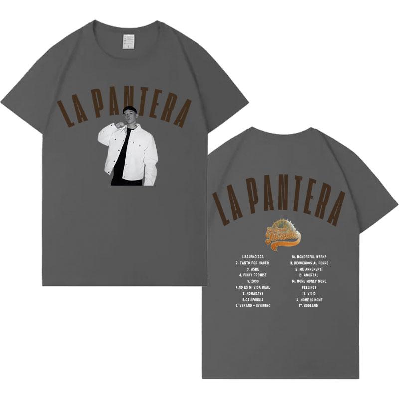 Singer La Pantera New Album Tour Double Sided Print Tee Mens Harajuku Gothic High Quality Tshrit Aesthetic Casual Cotton Tshrits