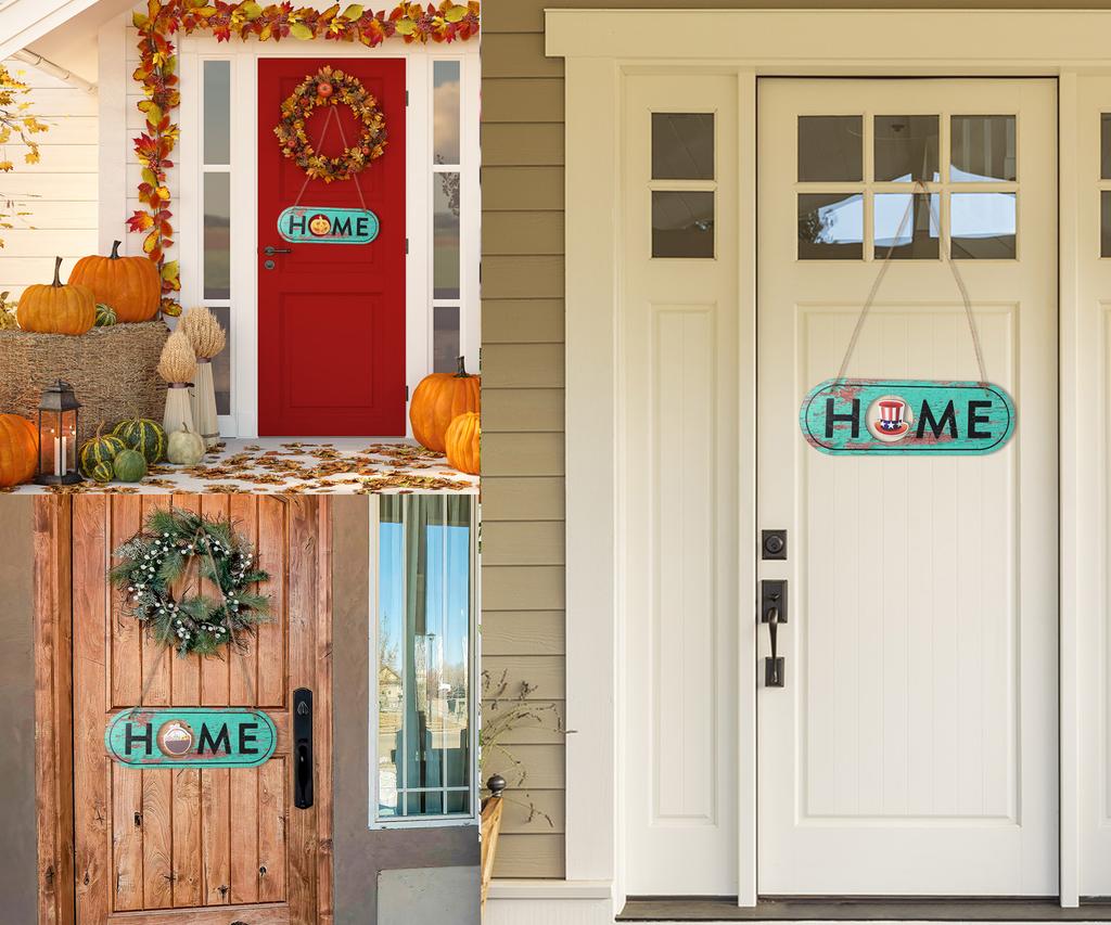 Inkdotpot Welcome Sign Front Door Decorations Hanging Rustic Wood Seasonal Holiday Ornaments Housewarming GiftWall Hanging 17" Inches