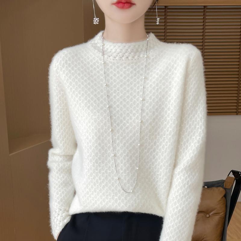 Женский кашемировый свитер Qinghe Cashmere 30% кашемир 70% шерсть Осень и Зима Пуловер Теплый и Модный