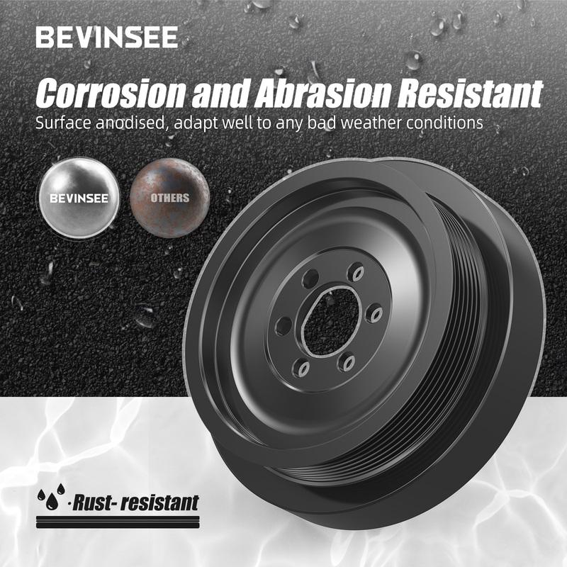 Lightweight Aluminum Crank Pulley for BMW N54 E90 E91 E92 E93 335i E82 E87 135i 1M, Replace 11227558083,only for Automatic Trans