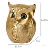 Modern Classy Lucky Owl Resin Art Figure Showpiece (Golden), 1 Piece