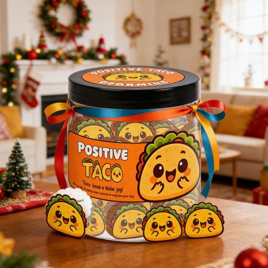 Позитивная банка Тако 60 Карточек с аффирмациями для эмоциональной поддержки Рождественские подарки в чулок Подарок на день рождения для женщин Мужчин Друзей Подростков Коллег Учителей