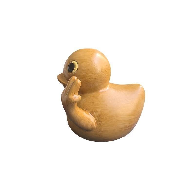 Charming Resin Duck With Wood Texture Ideal For Unique Home Decoration And Gift Giving