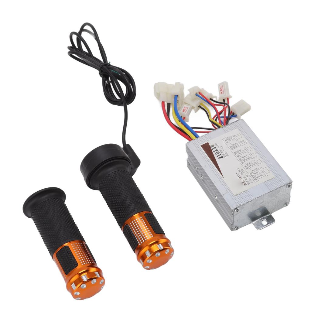 48V 800W Brushed Motor Controller with Yellow Grips Set Heat Sinking Shell for Electric Bicycle Tricycle