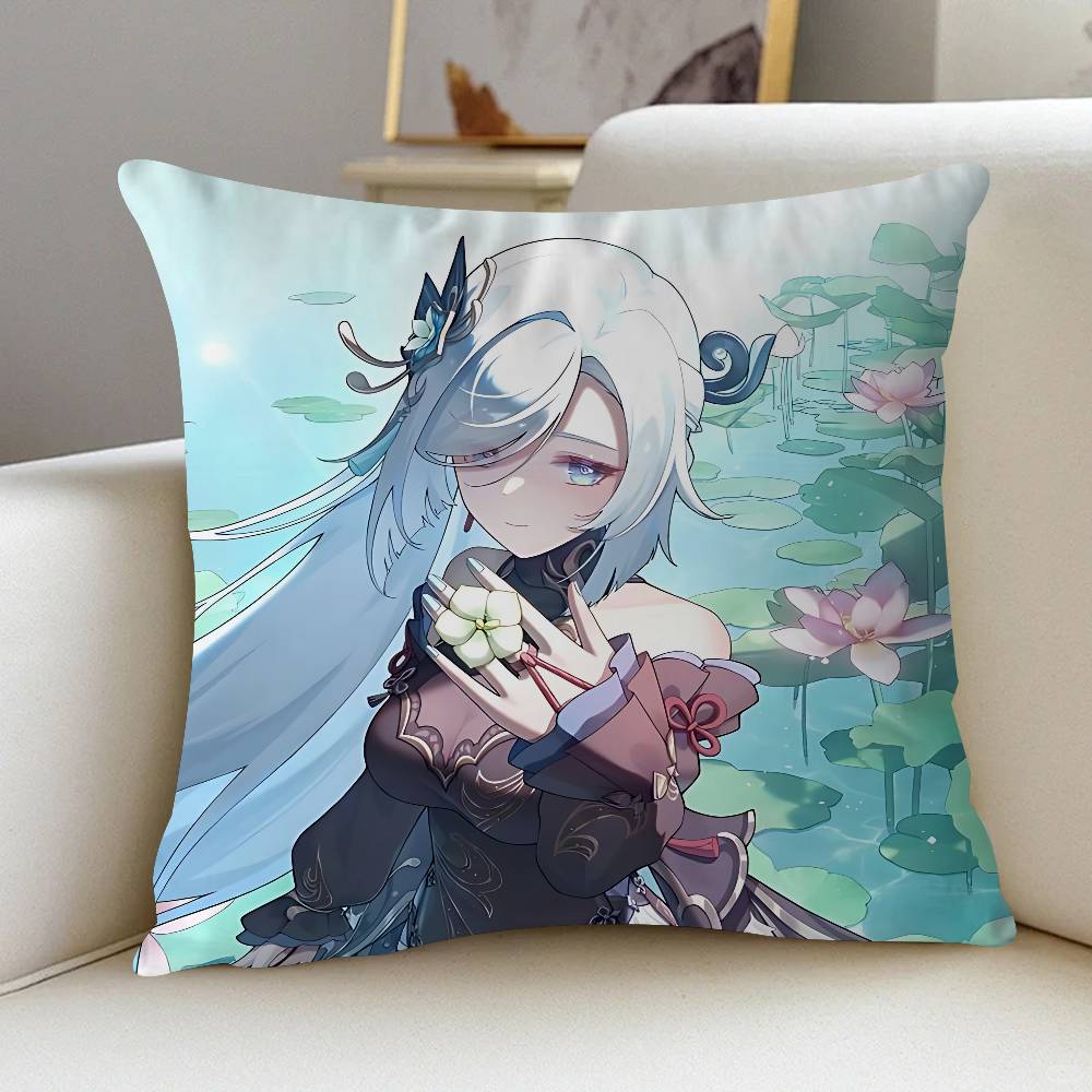 Игра S-Shenhe 45*45см Наволочка Чехол для подушки Декор Наволочка Домашняя наволочка Для диванной подушки
