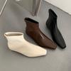 Европейский стиль, темперамент, толстый каблук, тонкие короткие ботинки, женские, 2025, осень и зима, универсальные ботинки Мартина, французский маленький квадратный носок, маленькая буква а