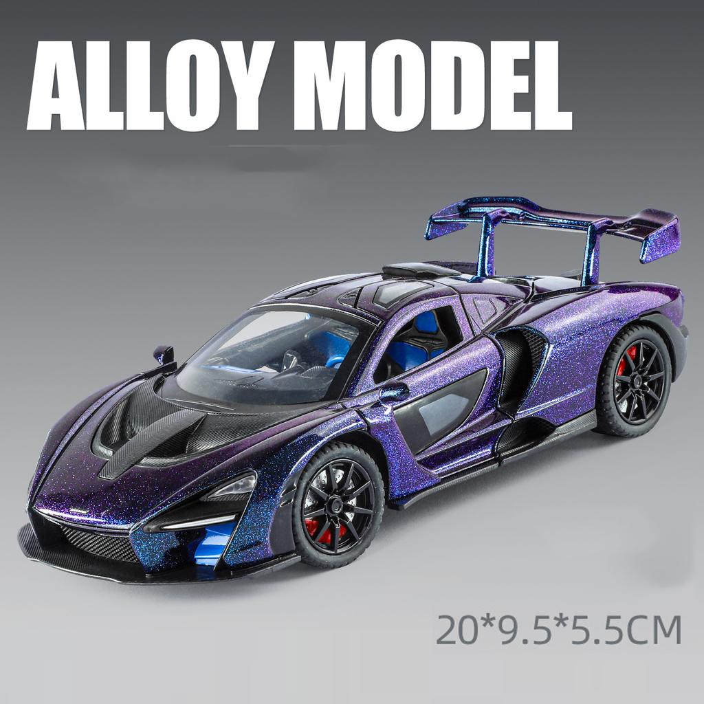 1:24 Scale Revuelto Senna Spray Sports Car Model Toy Sound Light Doors Opened Alloy Diecast Miniature Vehicles Gifts for Boys