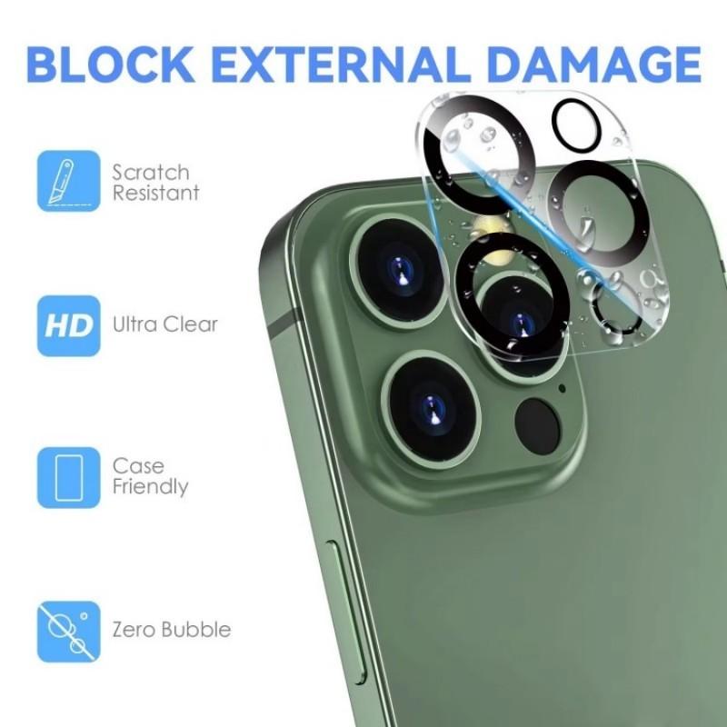 For iPhone 15 Pro/iPhone 15 Pro Max Camera Lens Protector WANLONFENG HD Clear Silk Printing Lens Film with Cleaning Cloth