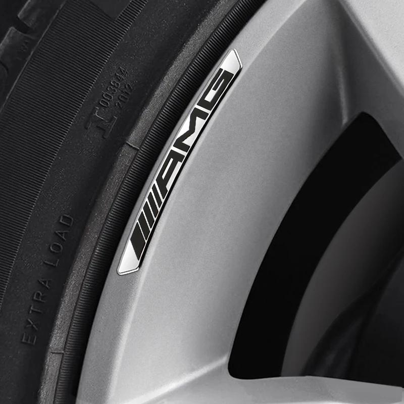 2025 Горячие 3D Алюминиевые Наклейки на Диски Колес Стиль Автомобиля Аксессуар для Модификации Автомобиля Для Mercedes Benz AMG A B R G Класса GLK GLA CLA GLB GLC