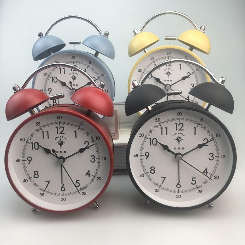 Double Bell Metal Alarm Clock Candy Color Big Ringtone Alarm Clock Double Bell Metal Shell