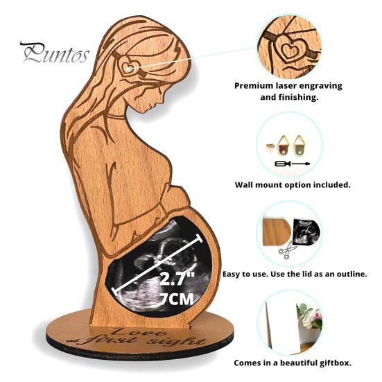 Детская фоторамка для УЗИ, деревянная подставка для фотографий беременной женщины, стоящая рамка для УЗИ, подарок на память о беременности для молодых мам и пап