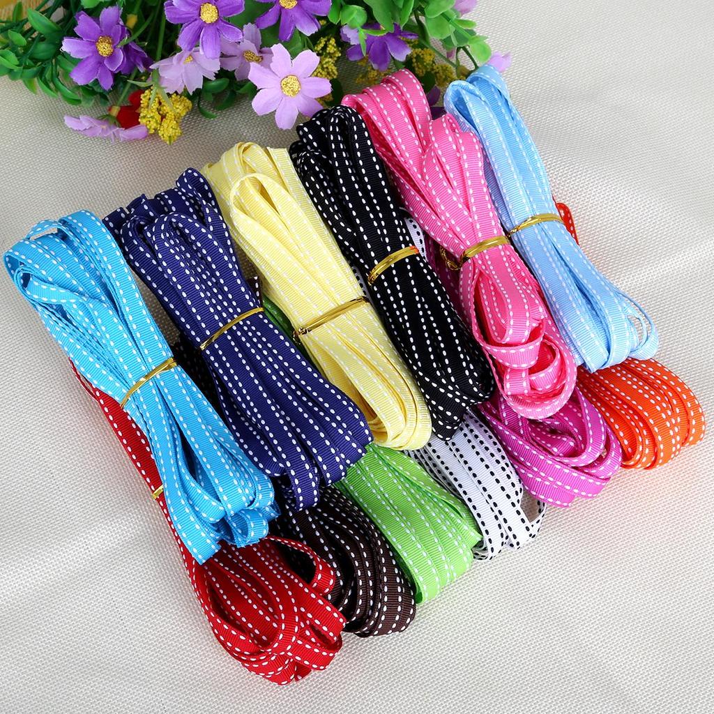 10mm Wide Polka Dot Webbing Packaging Gift Decoration Threaded Belt Colorful Various Ribbons