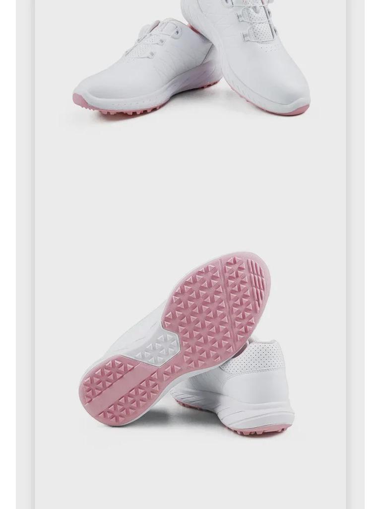 Женские водонепроницаемые туфли для гольфа с пряжкой-кнопкой, эластичными шнурками, нескользящими фиксированными шипами