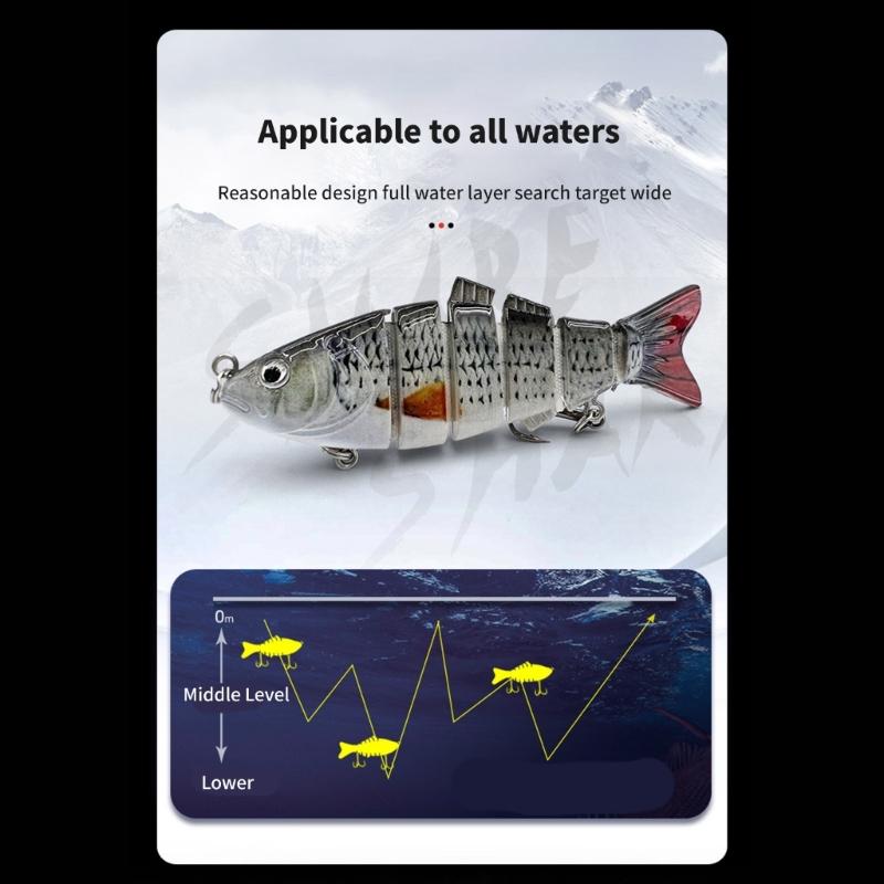 5 Pcs Multi Jointed Swimbait Fishing Lures Sea Fishing Tackle Roachs Lures